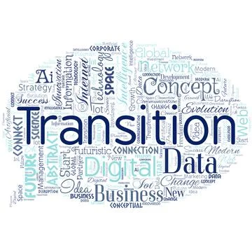 Big word cloud in the shape of dialog box with word transition. Dramatic or Stock Illustration