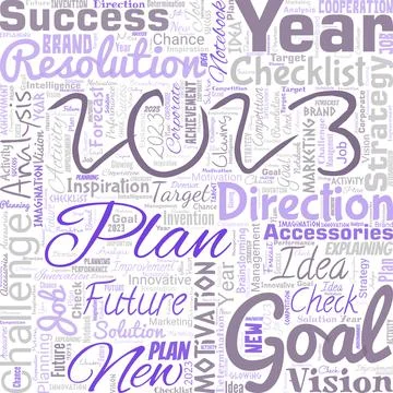 Big word cloud in the shape of square with word Plan. Improve searching for Stock Illustration