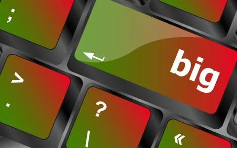 Big word on keyboard key, notebook computer button Stock Illustration