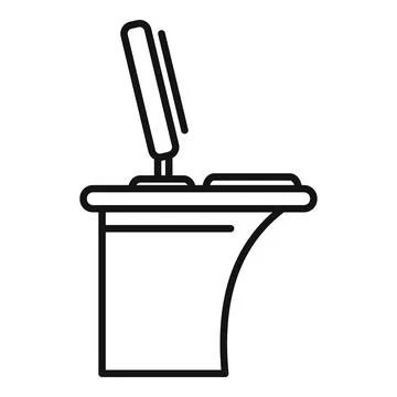 Big workplace icon outline vector. Right position Stock Illustration