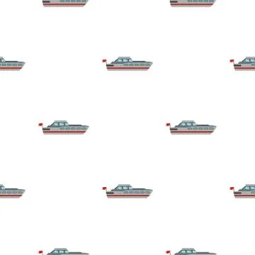 Big yacht pattern flat 库存插图