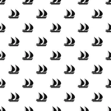 Big yacht pattern, simple style Illustrazione stock