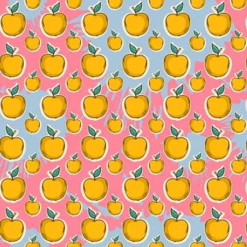 Big yellow apple pattern Stock Illustration