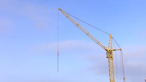 Big yellow construction crane Video stock 85793938