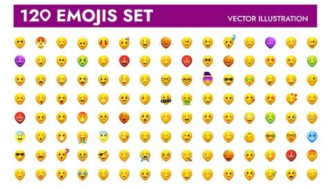 Big yellow emoji pack vector illustration design. Stock Illustration