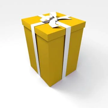 Big yellow present Stock Illustration