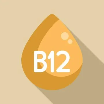 Big yellow vitamin b12 drop representing healthy lifestyle Stock Illustration