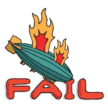 Big zeppelin fail Stock Illustration