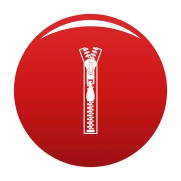 Big zip icon vector red Stock Illustration