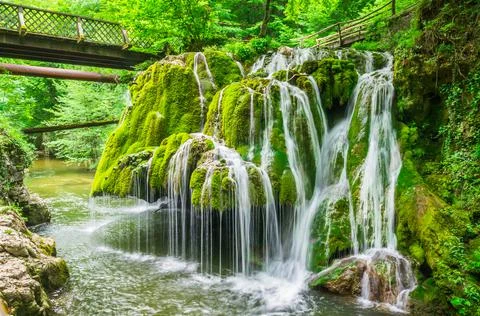 Bigar waterfall on Minis River, Romania Stock Photos