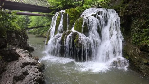 Bigar Waterfall, Romania. Stock Footage 137112664