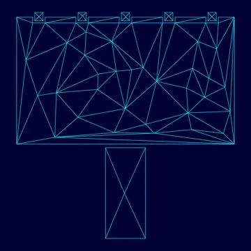 Bigboard low poly triangulation triangulated polygonal electric cyan blue v.. Ilustración de archivo