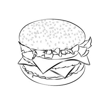 Bigburger contour vector illustration Stock Illustration