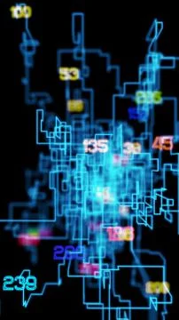 Bigdata concept Abstract background with a lot of different numbers and Illustrazione stock