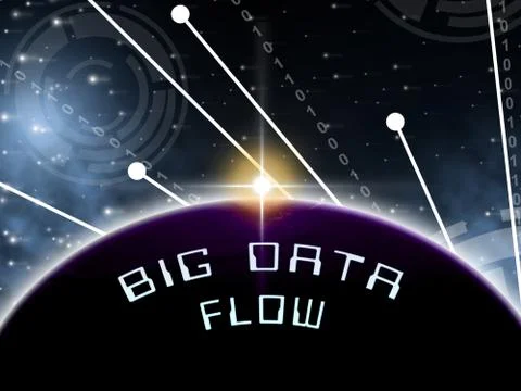Bigdata Flow Stream Of Big Data 3d Illustration Illustrazione stock