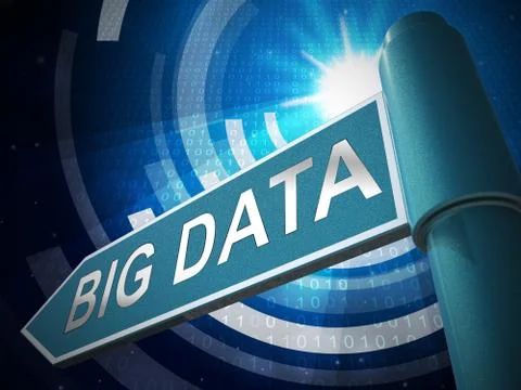 Bigdata Flow Stream Of Big Data 3d Illustration Stock Illustration