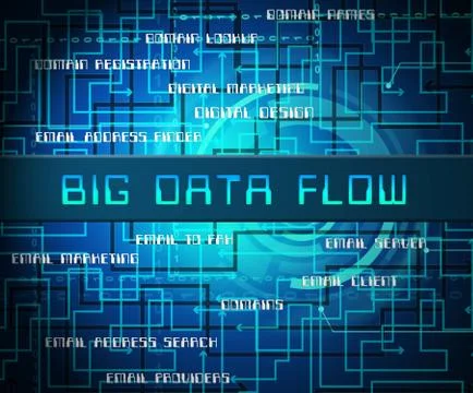 Bigdata Flow Stream Of Big Data 2d Illustration Stockillustratie