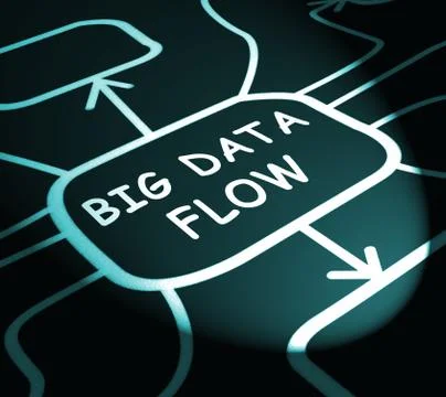 Bigdata Flow Stream Of Big Data 3d Illustration Stock Illustration