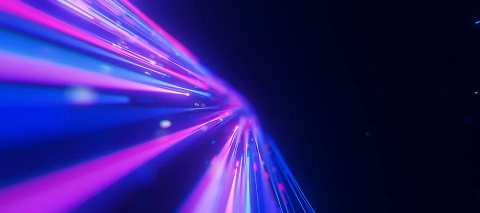 Bigdata light speed planar flow to infinity. Abstract digital data stream of Stock Illustration