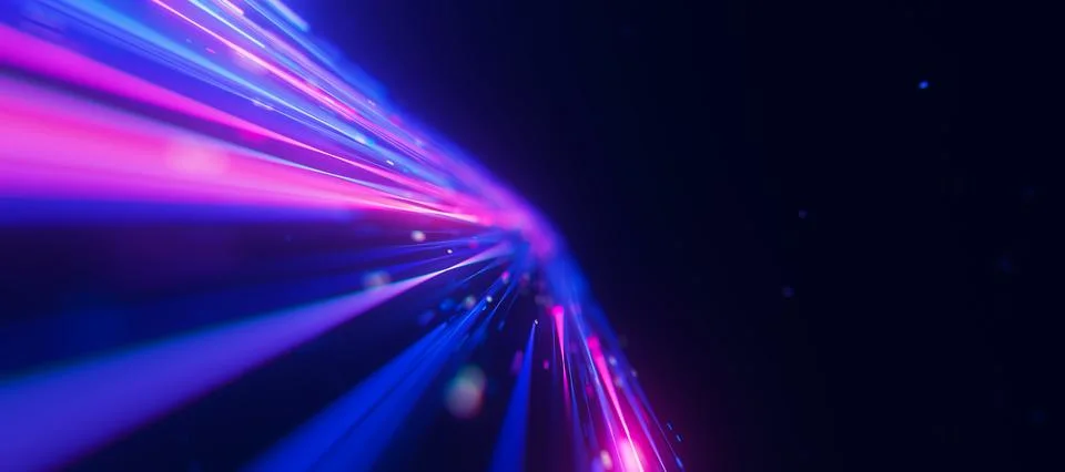 Bigdata light speed planar flow to infinity. Abstract digital data stream of Stock Illustration