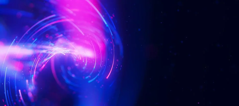 Bigdata light speed twisted flow. Abstract digital data stream of quantum Stock Illustration