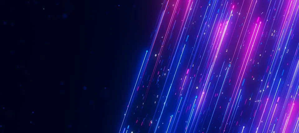Bigdata light speed upward flow with a place for text. Abstract digital data Stock Illustration