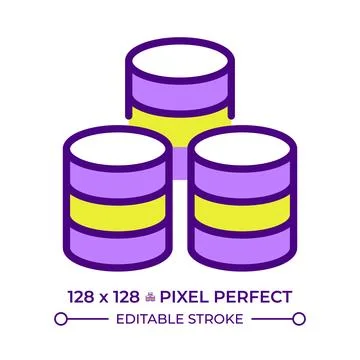Bigdata storage line color icon Stock Illustration