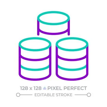 Bigdata storage two color line icon Stock Illustration