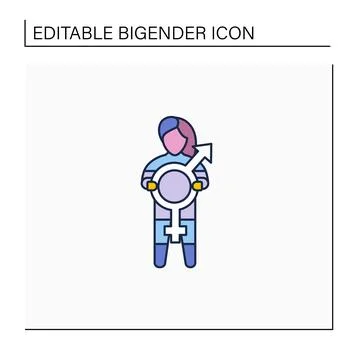 Bigender line icon Stock Illustration
