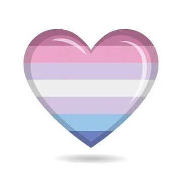 Bigender pride flag in heart shape vector illustration Stock Illustration