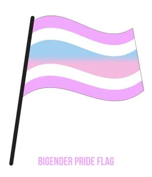 Bigender Pride Flag Waving Vector Illustration Designed with Correct Color Stock Illustration