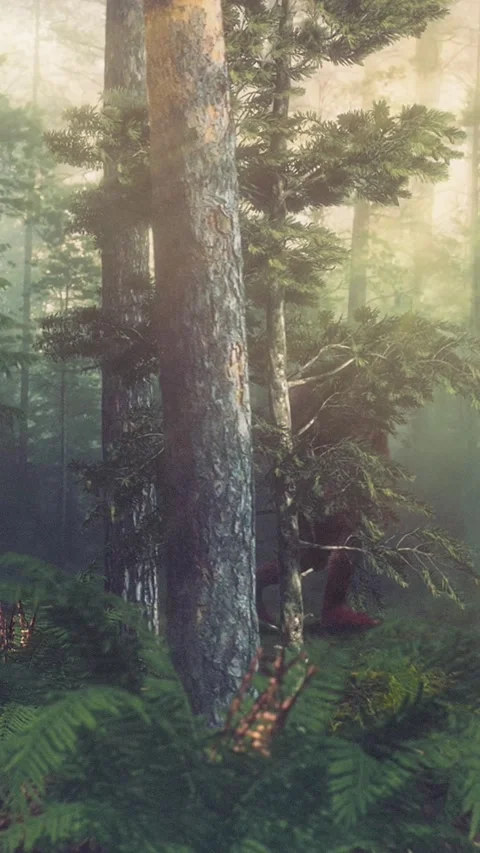 Bigfoot in Forest 02 Stock Footage 294080319