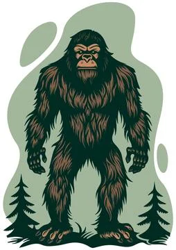 Bigfoot in Forest Stockillustratie