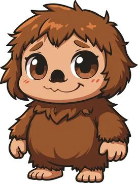 Bigfoot monster, minimal simple vector illustration Stock Illustration
