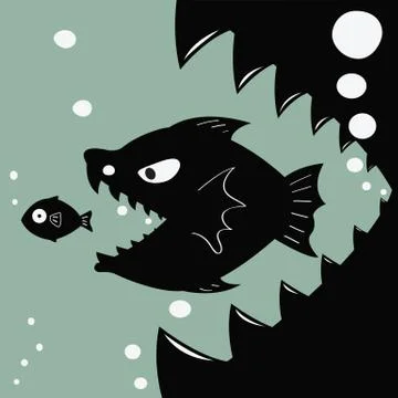 Bigger eat smaller Stock Illustration