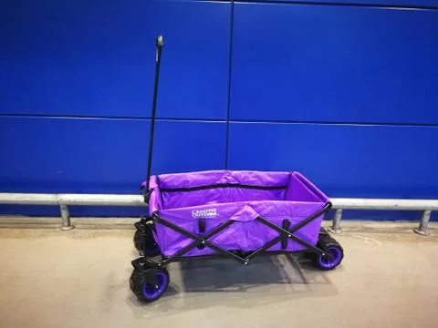 A bigger wheel of Cart for using in camping travel Stock Photos