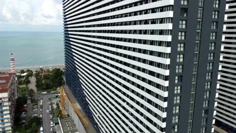 The biggest in Batumi apartment complex, placed at New Boulevard district. Stock Footage 221253729