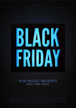 Biggest black friday discounts vector poster template Stock Illustration