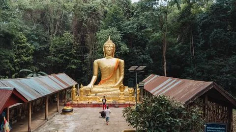 The biggest Buddha in Laos Stock Photos