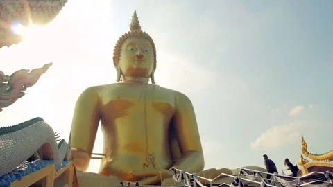 Biggest Buddha in Thailand Stock Footage 72907527