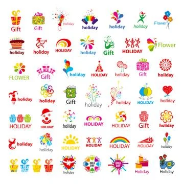 Biggest collection of vector logos and holiday gifts Illustrazione stock