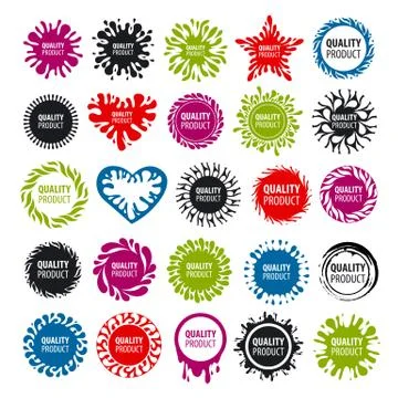 Biggest collection of vector logos with blots Stock Illustration