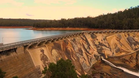 Biggest dam mural in the world 스톡 동영상 164963068