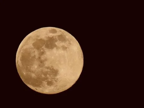 Biggest pink supermoon Stock Photos