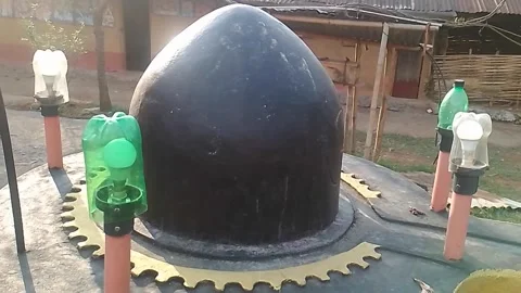 Biggest shiva linga in the temple Stock Footage 304397480
