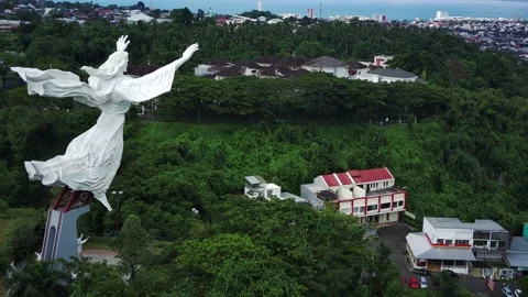 Biggest Statue of Jesus in Manado Video stock 222003523