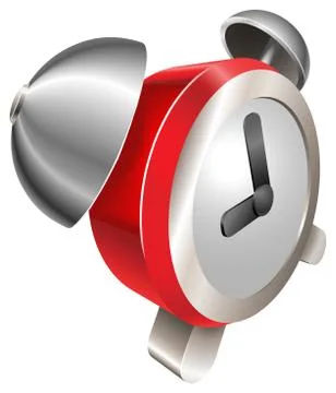 Bight red shiny alarm clock Stock Illustration