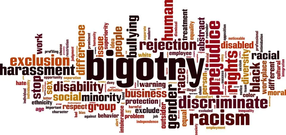 Bigotry word cloud Stock Illustration