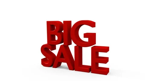 Bigsale- Animated 3D -text Stock Footage 68019085