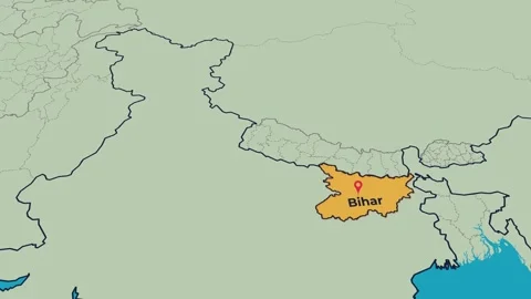 Bihar Map Animation Locator Zoom 4K Motion Graphic Stock Footage 341008964